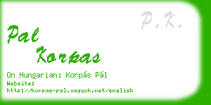 pal korpas business card